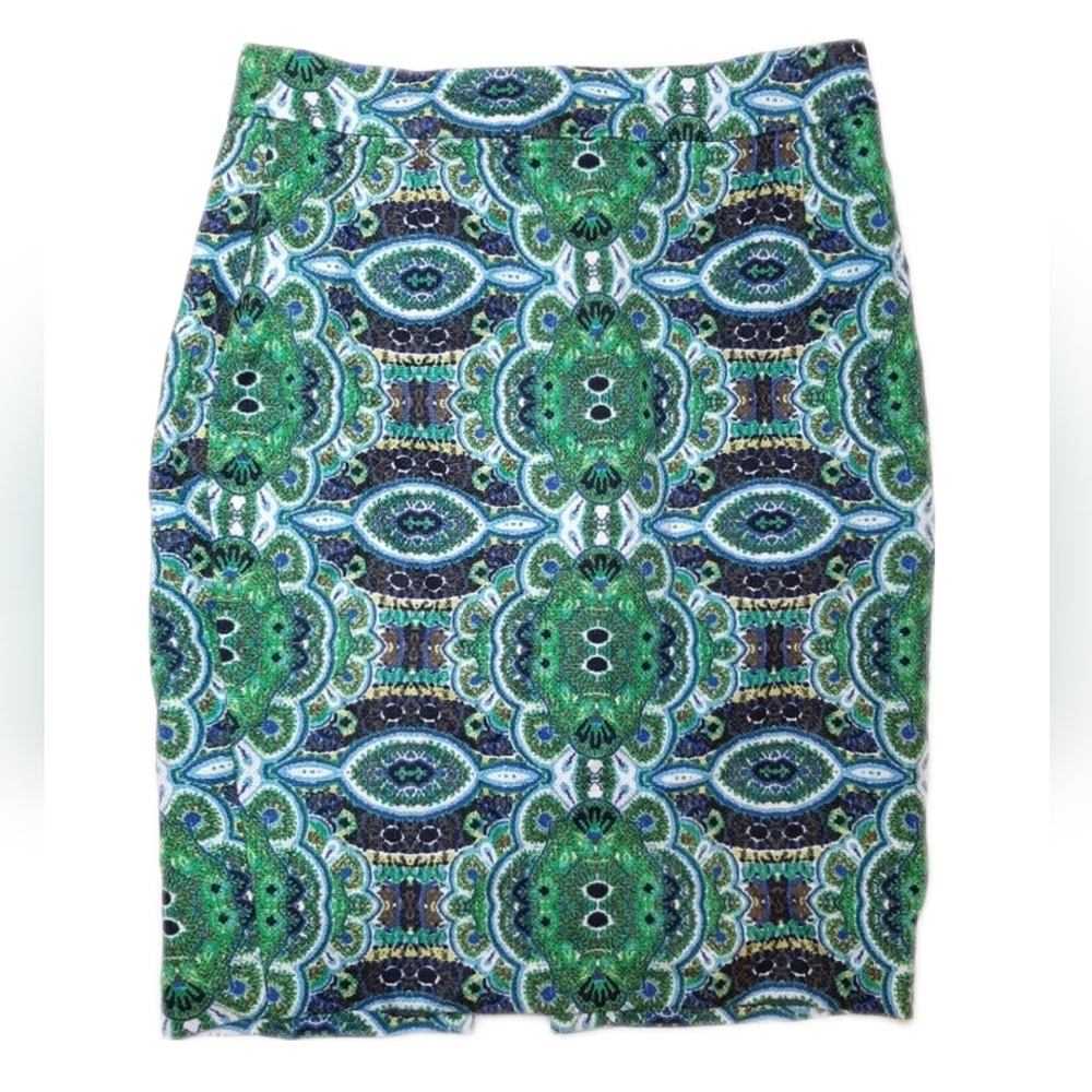 JOE FRESH Pencil Skirt Tapestry Kaleidoscope Colorful Pattern Textured